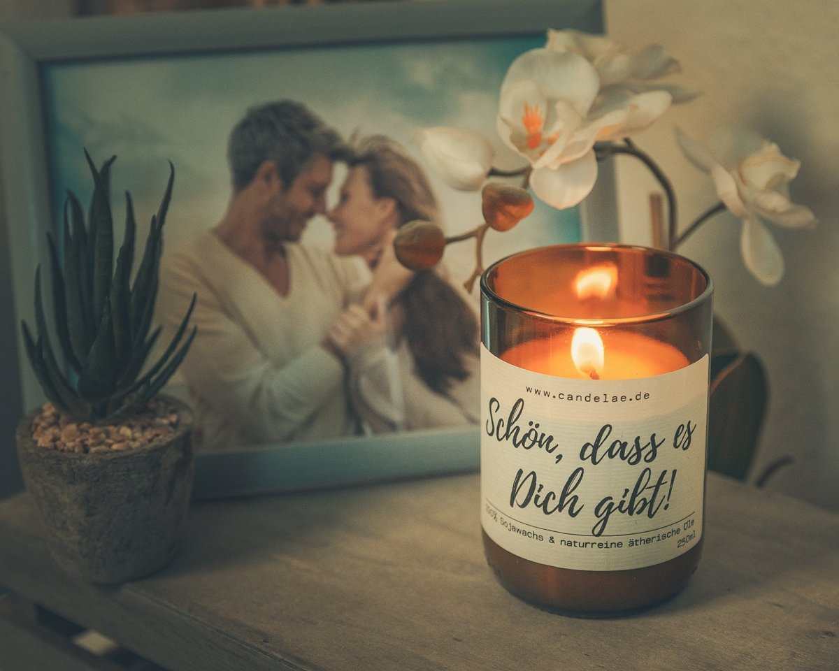 "Schön, dass es Dich gibt!" Duftkerze Summer Vibes aus Sojawachs mit umweltfreundlicher Verpackung zum Muttertag