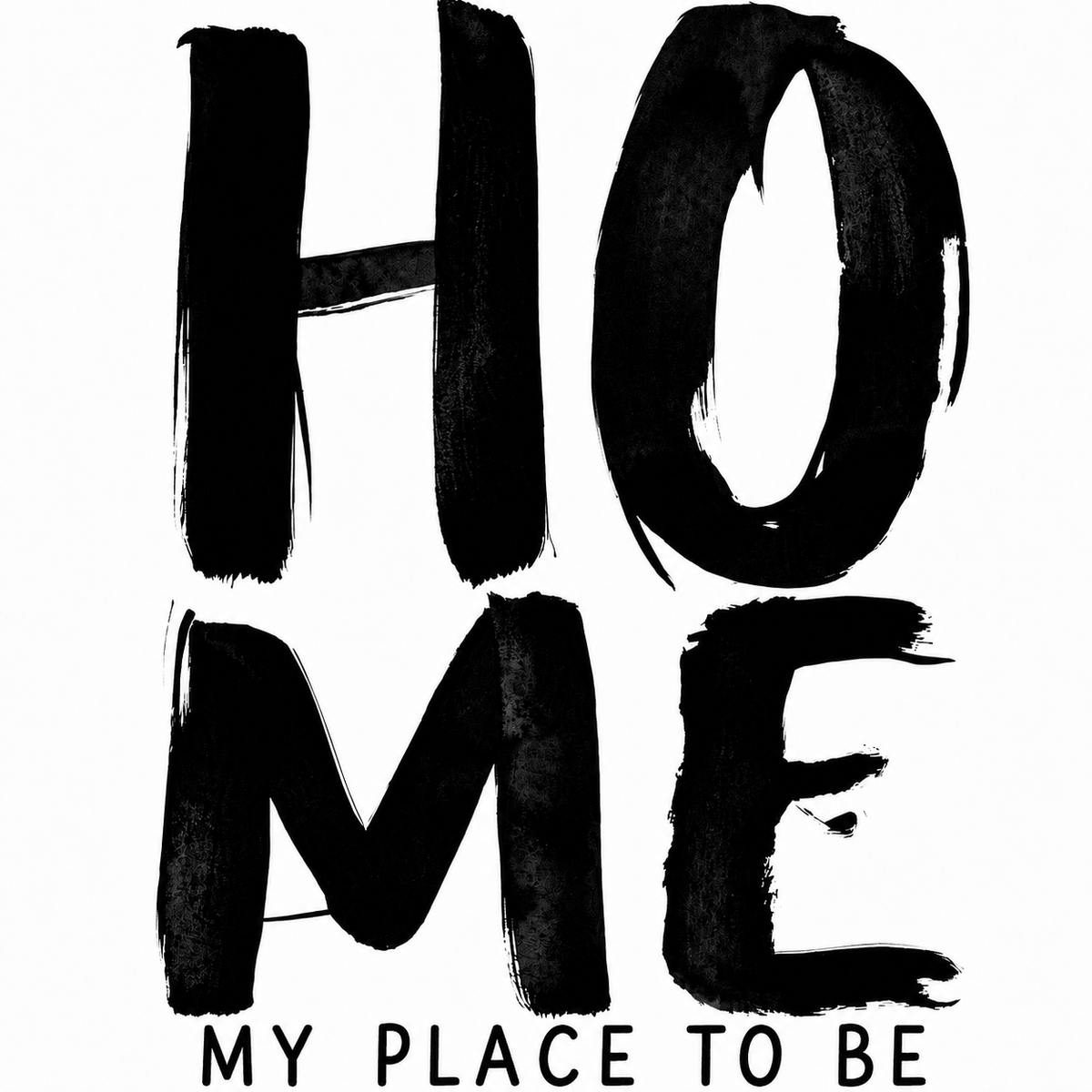 HOME – My Place to Be, Druckmotiv für Typografie-Kunstwerk auf Travertin
