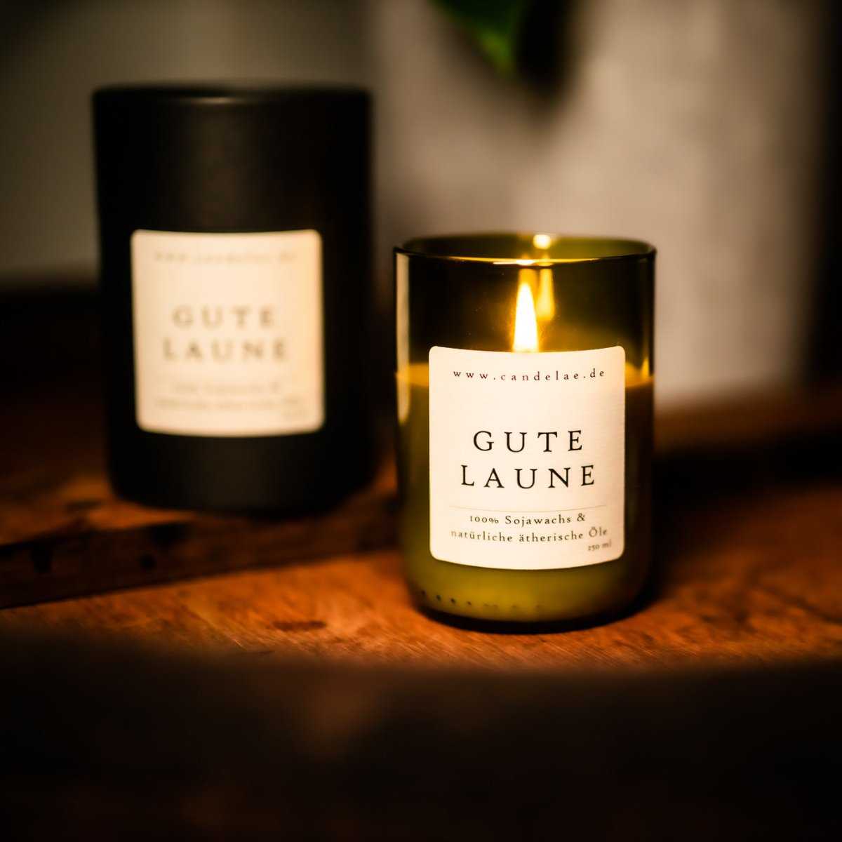 Gute Laune Duftkerze mit Zitrone Orange und Grapefruit