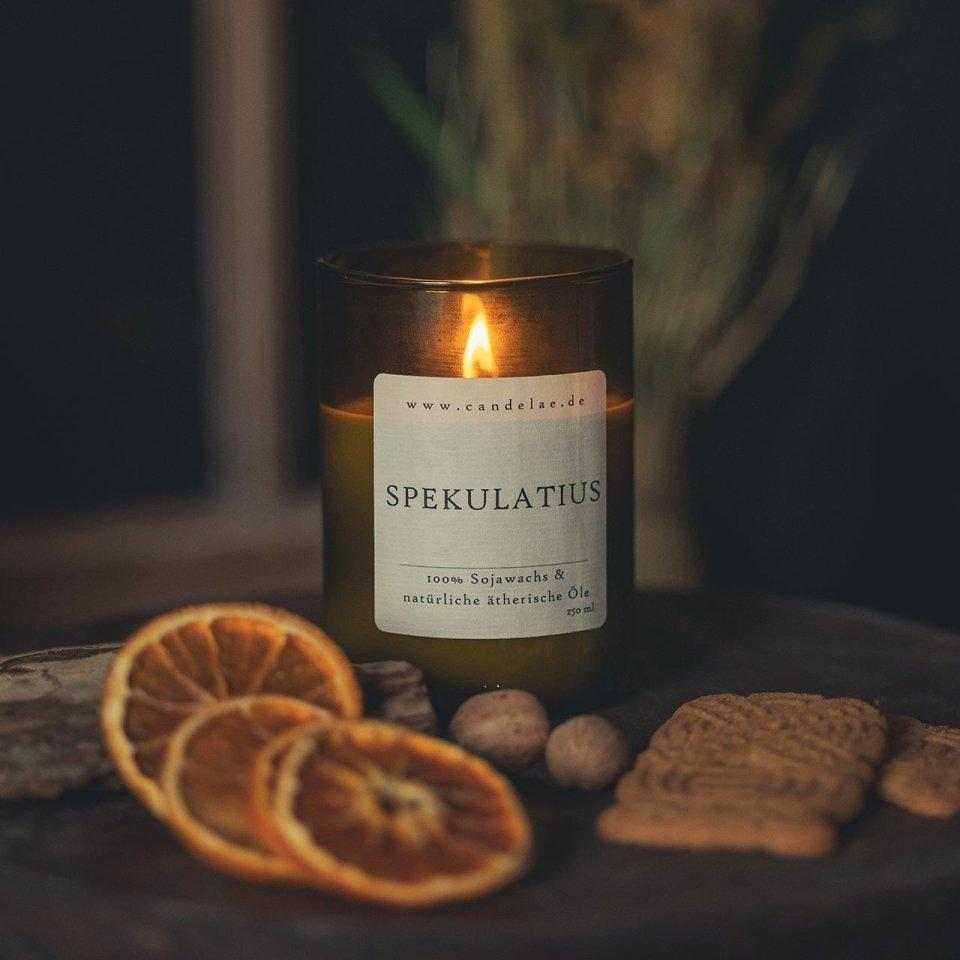 Spekulatius Duftkerze mit Orange Zitrone und Cassia