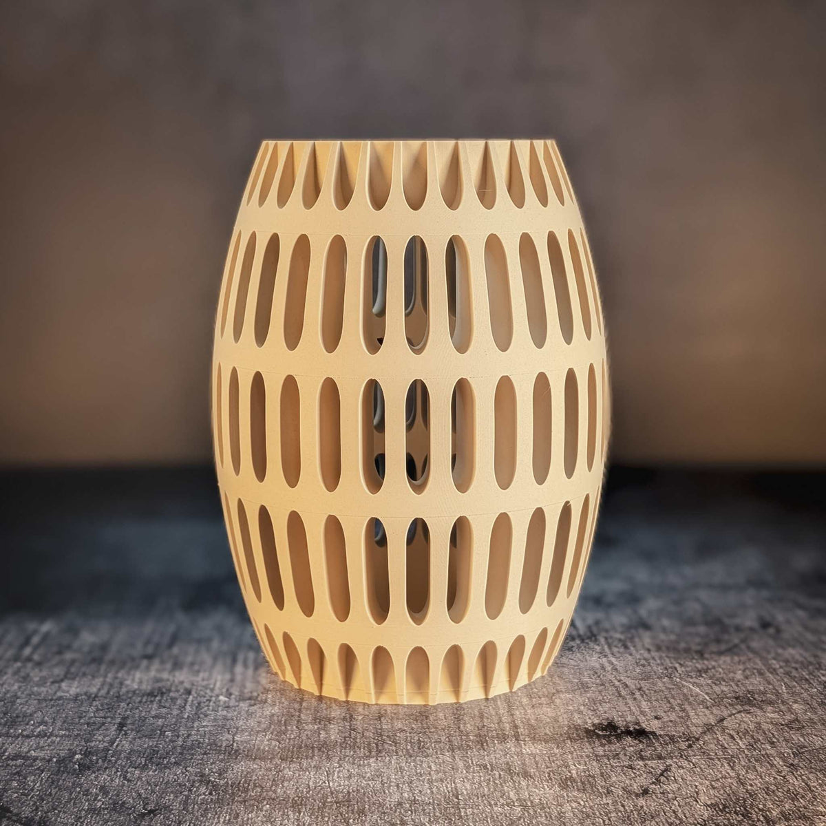 Havas Vase aus nachhaltigem PLA Wood White Oak mit elegantem 3D-Druckdesign