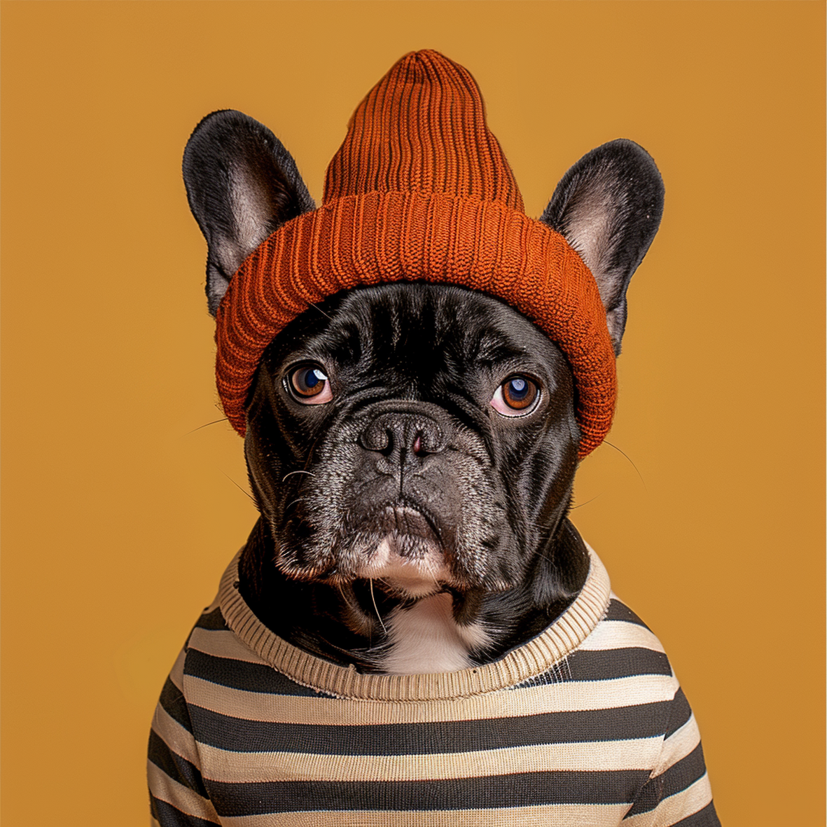 Monsieur Beanie – zweite Ansicht der Travertin Deko mit tiermotiv