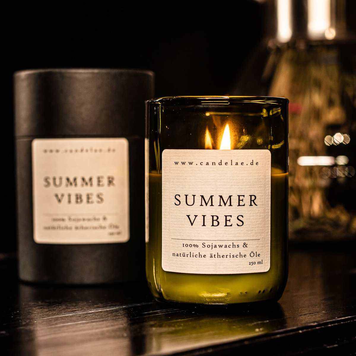 Summer Vibes Duftkerze im Weinflaschenglas
